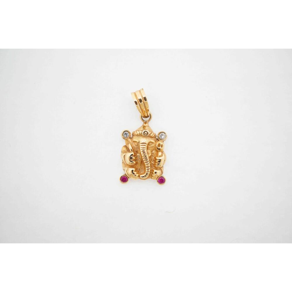Vintage Estate Sale Unbranded 14k Yellow Gold Diamond Elephant Pendant